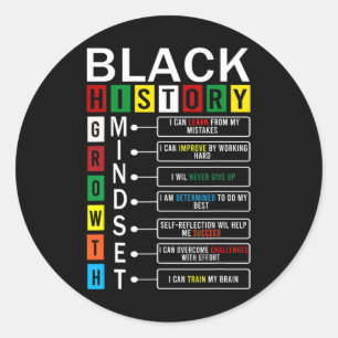 Sticker Rond Définition de Mentalité de Croissance Cool Mois de