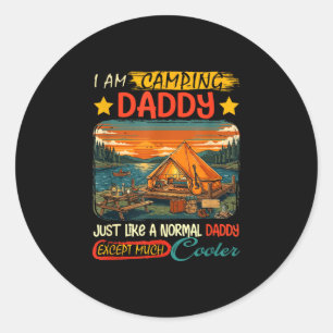 Sticker Rond Définition de papa campeur beaucoup plus cool pour