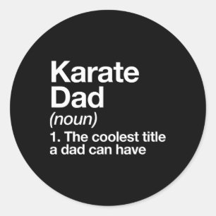 Sticker Rond Définition de papa karatéka drôle sports arts mart