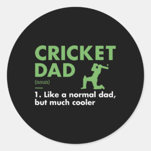 Sticker Rond Définition de papa sportif Cricket