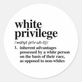 Sticker Rond Définition de privilège blanc