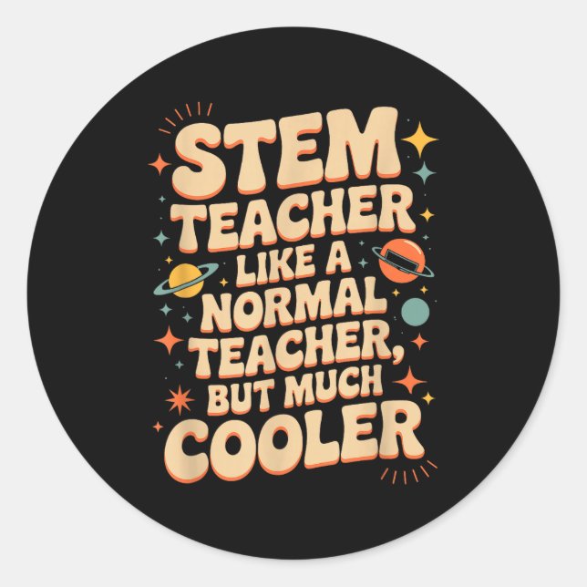 Sticker Rond Définition de professeur de STEM drôle de science  (Devant)