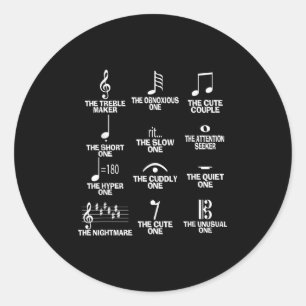 Sticker Rond Définition de symbole de notes de musique Humour d