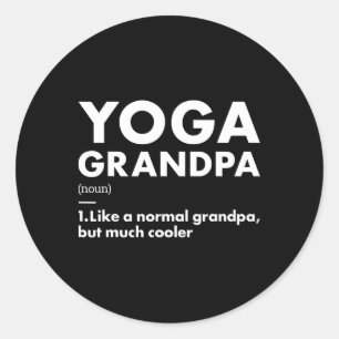Sticker Rond Définition de Yoga Yogi Grandpa 