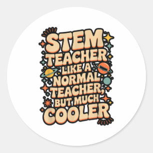 Sticker Rond Définition d'enseignant STEM drôle Science Math Te
