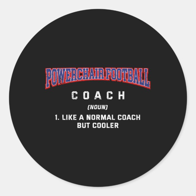 Sticker Rond Définition d'entraîneur de Footbyll en fauteuil ro (Devant)