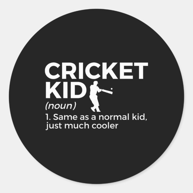 Sticker Rond Définition drôle de gamin de cricket  (Devant)