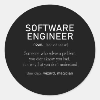 Sticker Rond Définition du codeur de définition du logiciel ing