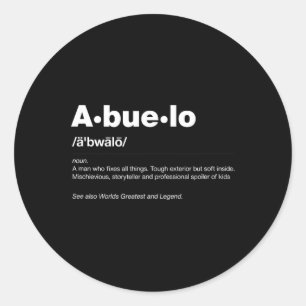 Sticker Rond Définition du dictionnaire Fête des pères cadeau g