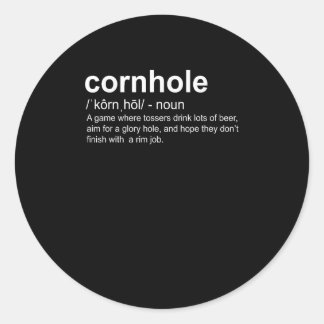 Sticker Rond Définition du dictionnaire Joueur Cornhole