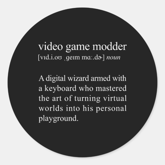 Sticker Rond Définition du modèle de jeu vidéo - Modèle de jeu  (Devant)