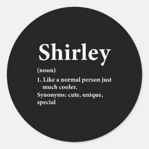 Sticker Rond Définition du nom Shirley Drôle D