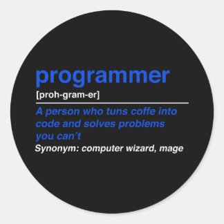 Sticker Rond Définition du programmeur