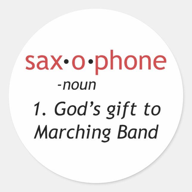 Sticker Rond Définition du saxophone (Devant)