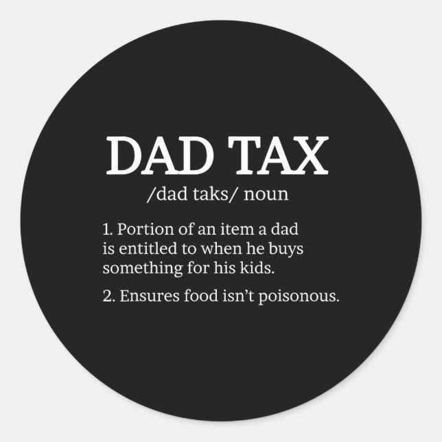 Sticker Rond Définition fiscale Vêtements meilleur papa Définit (Devant)