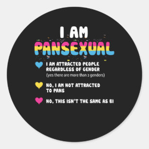 Sticker Rond Définition pansexuelle - Funny Gay Pride LGBT