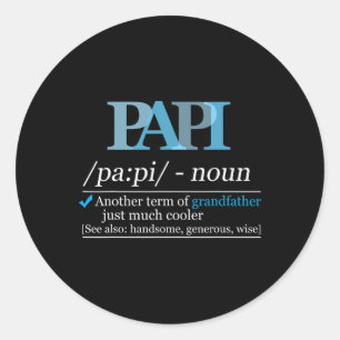 Sticker Rond Définition Papi Funny Grand-père Papa Fête des pèr