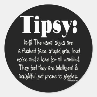 Sticker Rond Définition Tipsy BW