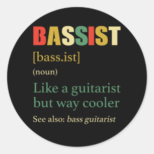 Sticker Rond Définition vintage Baid Pour Lecteur Basse Guitare