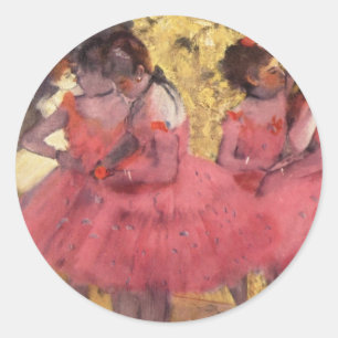 Sticker Rond Degas : Les Danseurs Roses