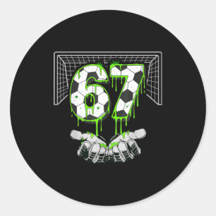 Sticker Rond Dégoulinade de foot Numéro 67 Joueur de football 6