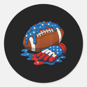 Sticker Rond Dégoulinade de football WR Lineman Qb Rb Db Crème 
