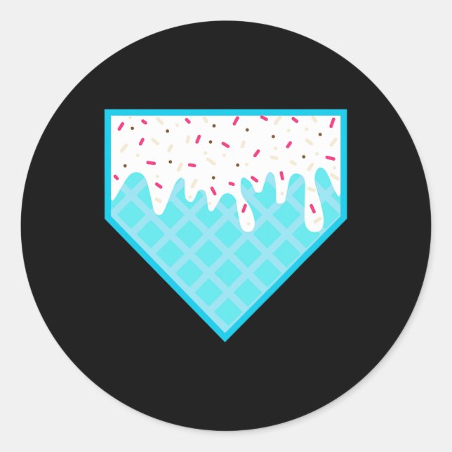 Sticker Rond Dégoulinade drôle de plaque d'accueil - Glace Soft (Devant)