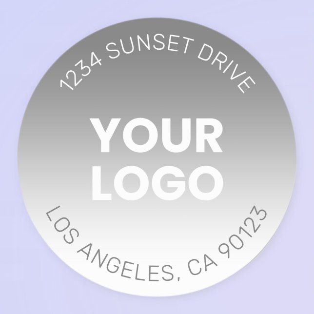 Sticker Rond Dégradé de couleur moderne éditable & Votre logo (Créateur téléchargé)
