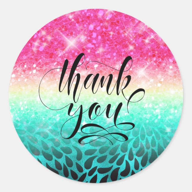 Sticker Rond Dégradé de la Parties scintillant combinée vers le (Devant)