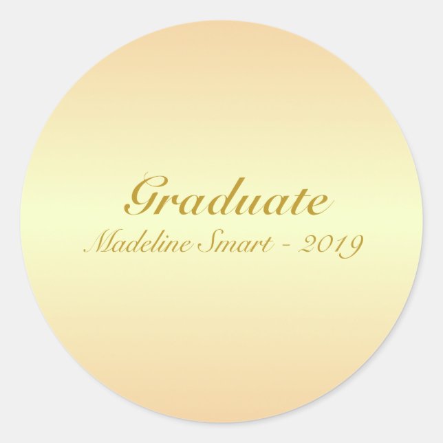 Sticker Rond Dégradés Brun Doré Diplômé (Devant)