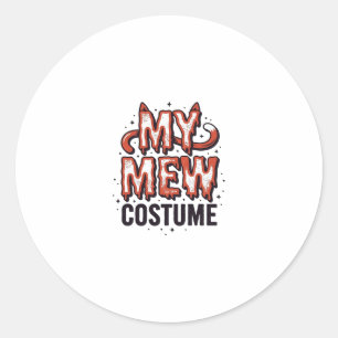 Sticker Rond Déguisement de chat mignon pour Halloween Design v