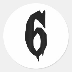 Sticker Rond Déguisement de couple duo 67 Six Seven Meme Drôle
