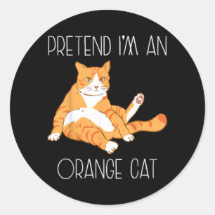 Sticker Rond Déguisement de fête d'Halloween de famille de chat