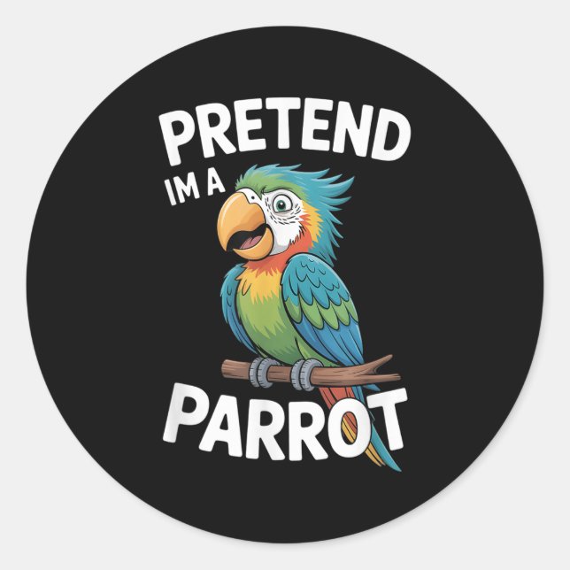 Sticker Rond Déguisement de perroquet  (Devant)