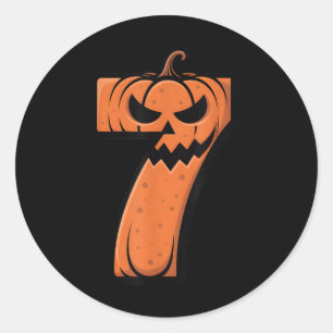 Sticker Rond Déguisement drôle de Halloween 6 7 Mème 67 Hallowe