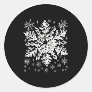 Sticker Rond Déguisement Flocon de Neige Hiver Noël Corresponda