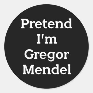 Sticker Rond Déguisement Gregor Mendel drôle Halloween