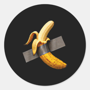 Sticker Rond Déguisement Halloween Banane Épluchée Drôle Ruban