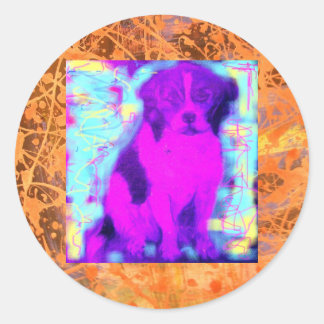 Sticker Rond Dégustation de chien beagle