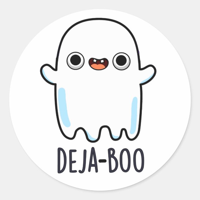 Sticker Rond Deja Boo Funny Ghost Pun (Devant)