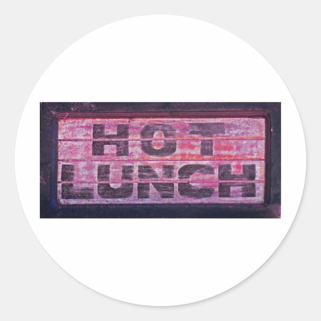 Sticker Rond Déjeuner chaud 2 (Devant)