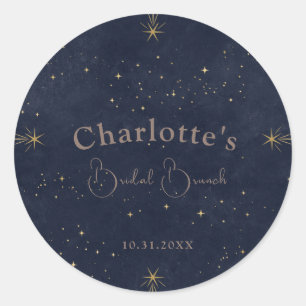 Sticker Rond Déjeuner de mariage Céleste Soleil et Lune Sombre