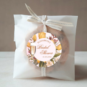 Sticker Rond Déjeuner Floral Et Mariage Champagne