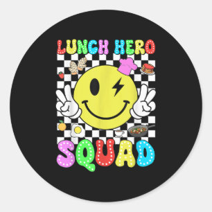 Sticker Rond Déjeuner Héros Squad Retour À L'École Déjeuner Caf