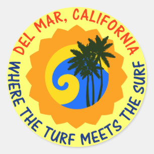 Sticker Rond Del Mar, la Californie où le gazon rencontre le