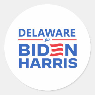 Sticker Rond Delaware pour Biden Harris