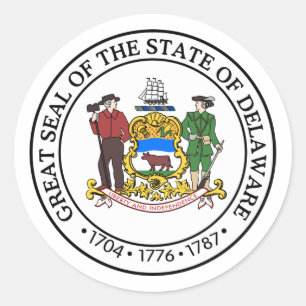 Sticker Rond Delaware, USA