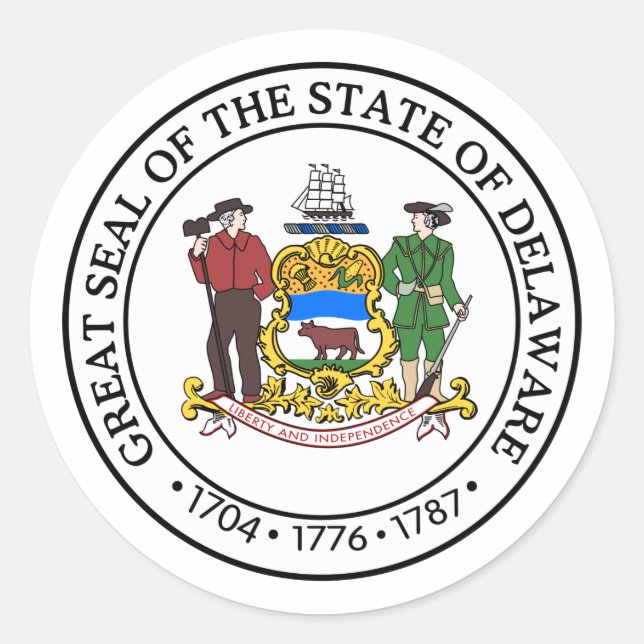 Sticker Rond Delaware, USA (Devant)