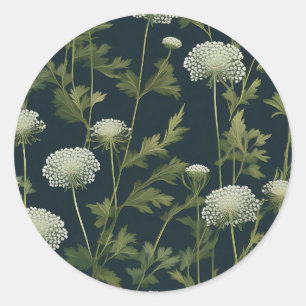 Sticker Rond Délicat Motif de dentelle de la reine Anne