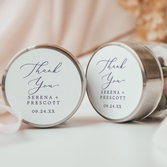 Sticker Rond Delicate Plum violet Merci mariage Faveur (Créateur téléchargé)